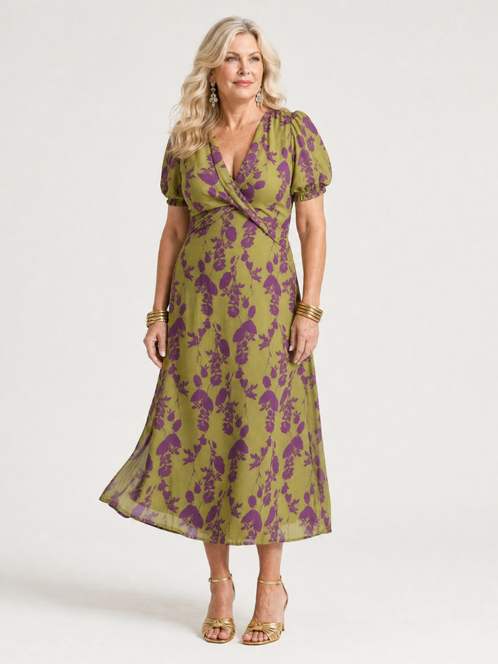 Women's Relaxed Floral Midi Dress - Effortless Day-to-Night Style