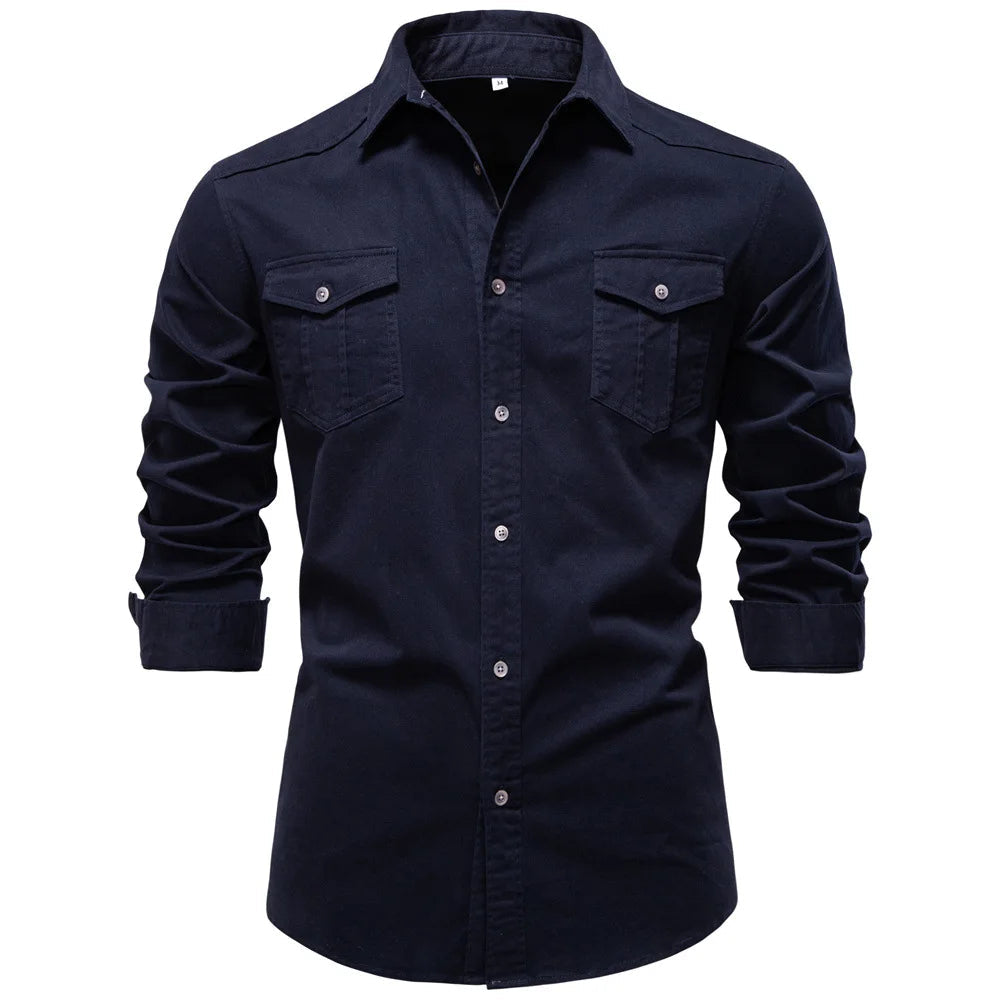 Men's Cotton Utility Overshirt – Heavyweight Workwear Shirt – view 7