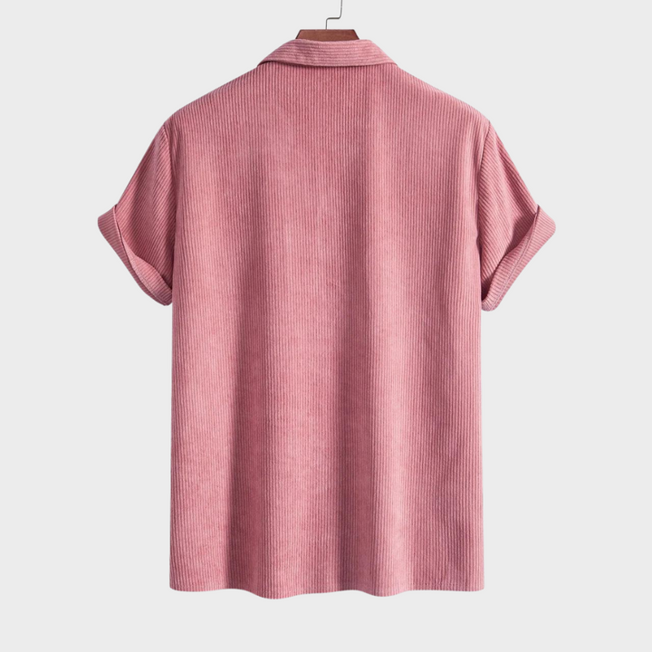 Men's Corduroy Cuban Collar Shirt – Short Sleeve Summer Staple – view 6