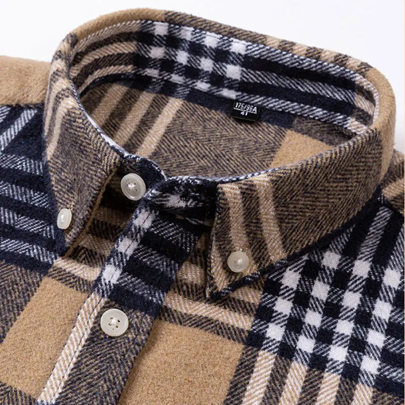 Men's Brushed Cotton Flannel Shirt – Casual Overshirt – view 9