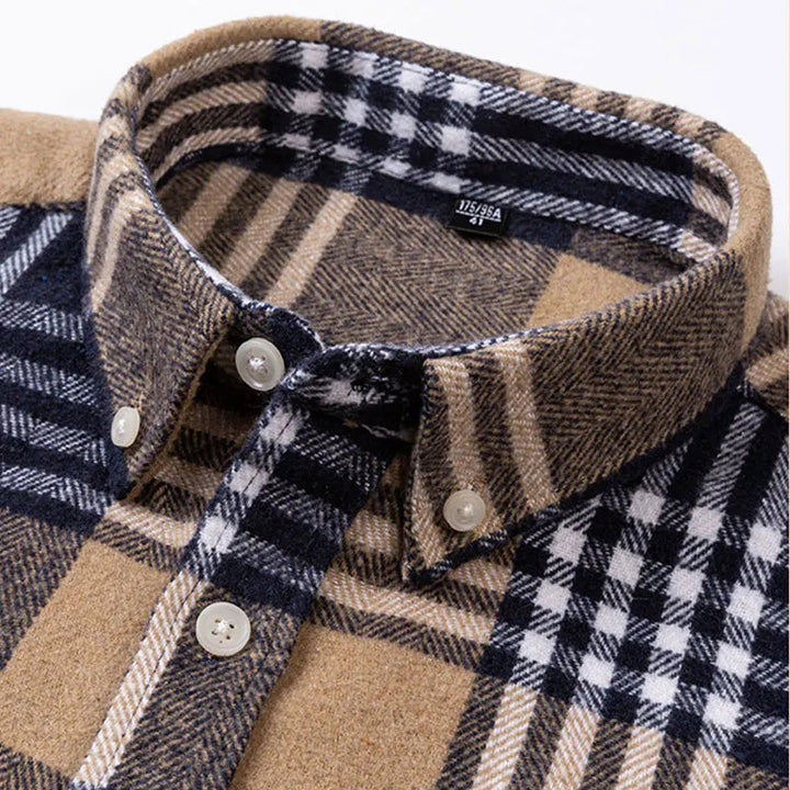 Men's Brushed Cotton Flannel Shirt – Casual Overshirt – view 9