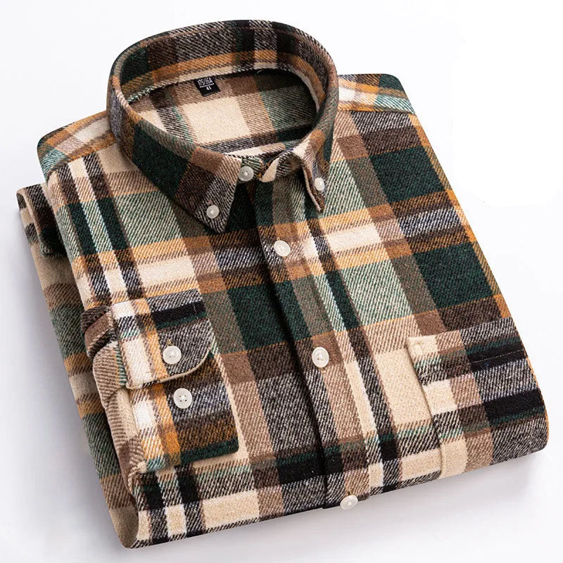 Men's Brushed Cotton Flannel Shirt – Casual Overshirt – view 7