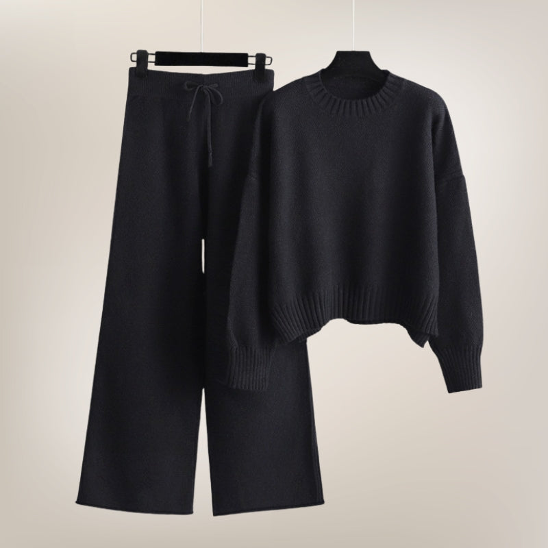 Women's Knitted Two-Piece Set – Jumper and Wide-Leg Trousers – view 8