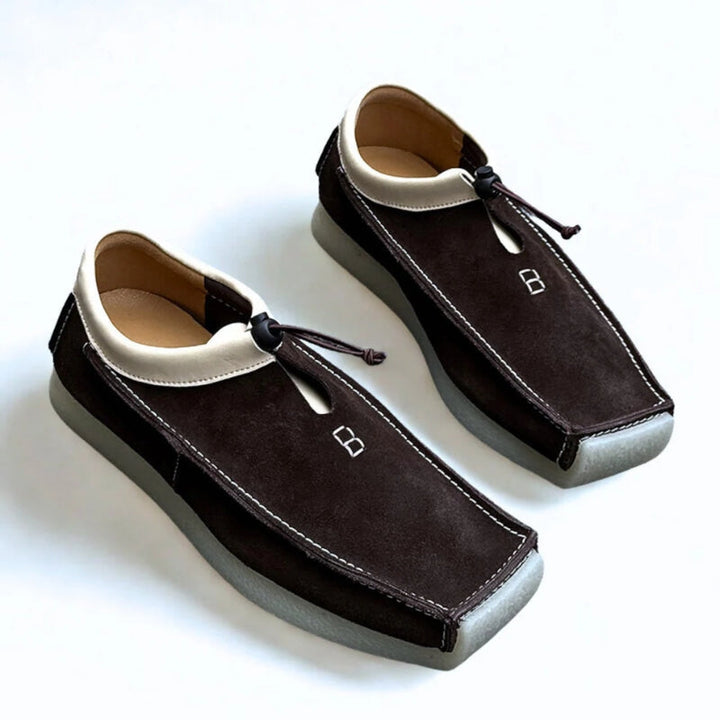 Men's Suede Moccasins – Square-Toe Crepe Sole Loafers – view 6