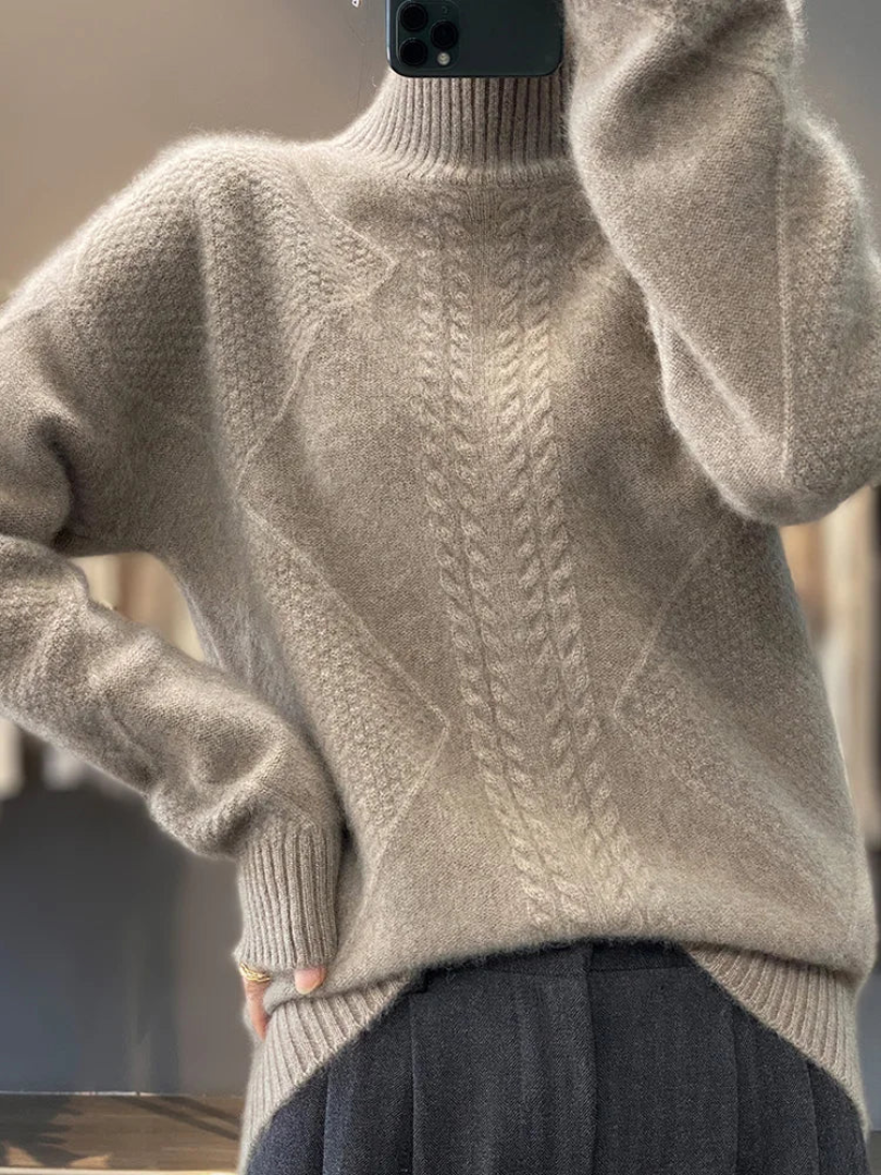 Women's Cashmere Turtleneck Jumper – Soft Roll-Neck Knit – view 5