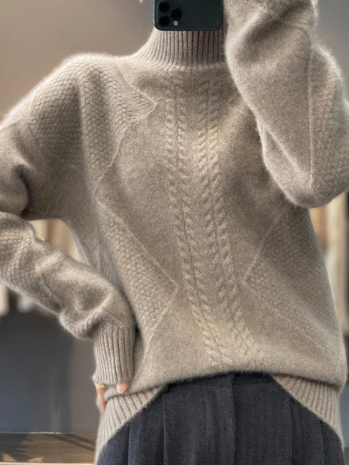 Women's Cashmere Turtleneck Jumper – Soft Roll-Neck Knit – view 5