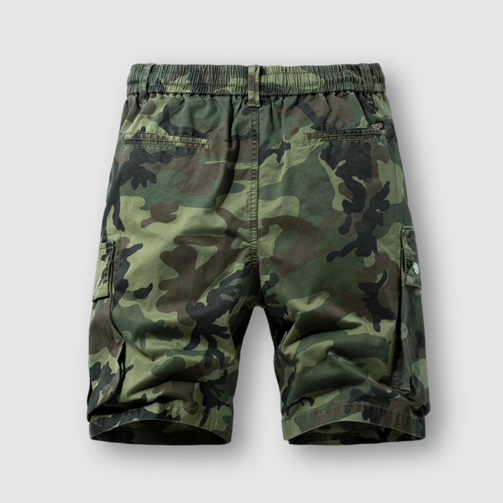 Men's Cotton Camo Cargo Shorts – Drawstring Outdoor Shorts – view 6