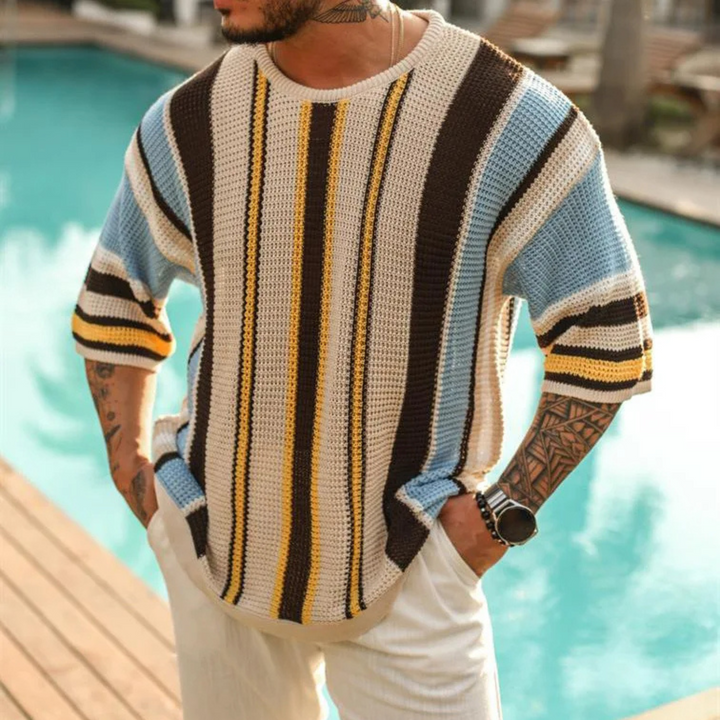 Men's Riviera Striped Open-Knit Top – Relaxed Resort Style – view 4