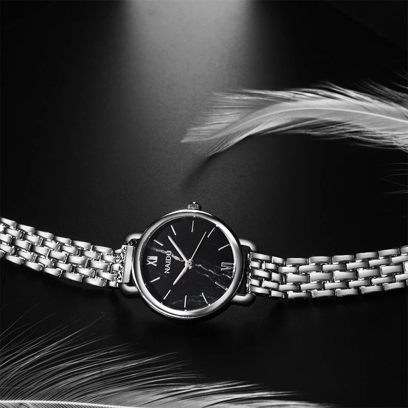 Women's Siena Marble Dial Watch – Stainless Steel Quartz Timepiece – view 6