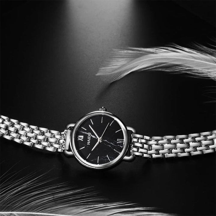 Women's Siena Marble Dial Watch – Stainless Steel Quartz Timepiece – view 6
