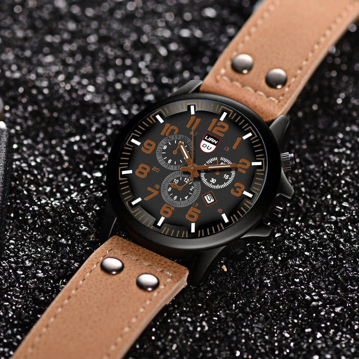 Men's Cowhide Strap Field Watch – Military-Inspired Design – view 3