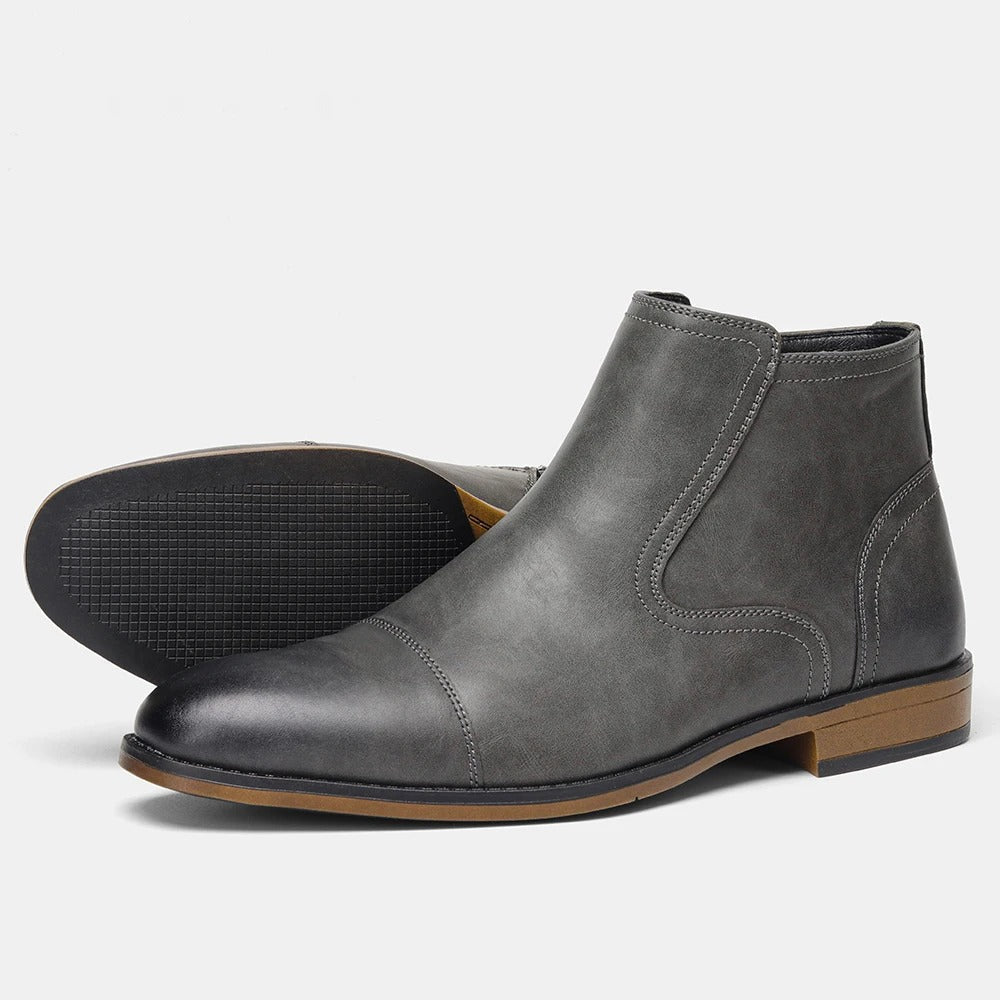Alessio Men's Chelsea Boots – Burnished Side-Zip City Style