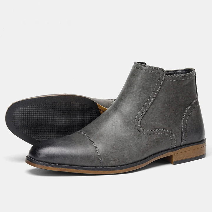 Alessio Men's Chelsea Boots – Burnished Side-Zip City Style