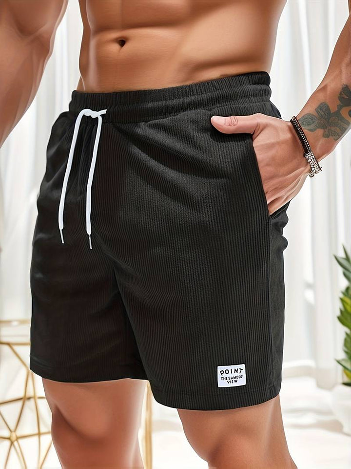 Men's Lightweight Casual Shorts – Breathable Drawstring Comfort – Black
