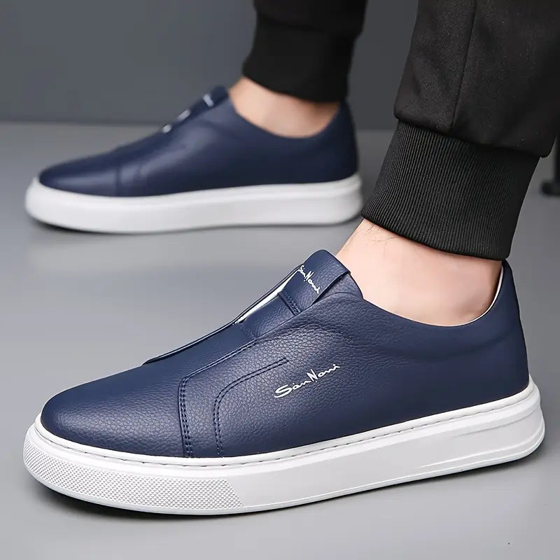 Men's Vegan Leather Slip-On Trainers – Easy Everyday Smart Casual – view 4