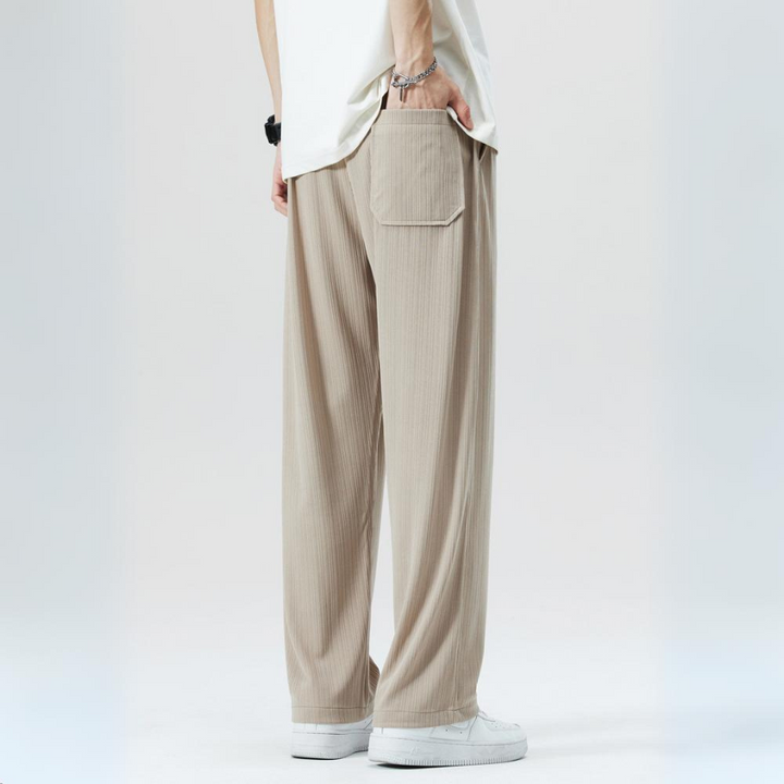 Men's Pleated Tailored Trousers – Elastic Waist Smart Casual – view 2