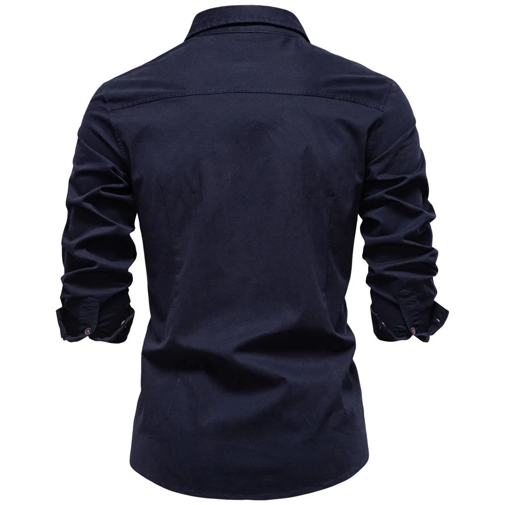 Men's Cotton Utility Overshirt – Heavyweight Workwear Shirt – view 12