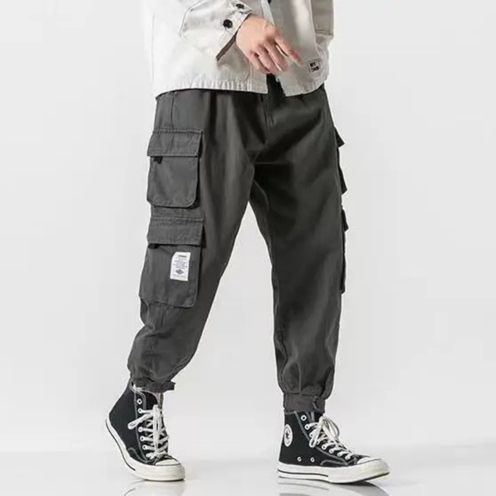 Men's Heavyweight Cotton Cargo Joggers – Tapered Utility Trousers – view 6