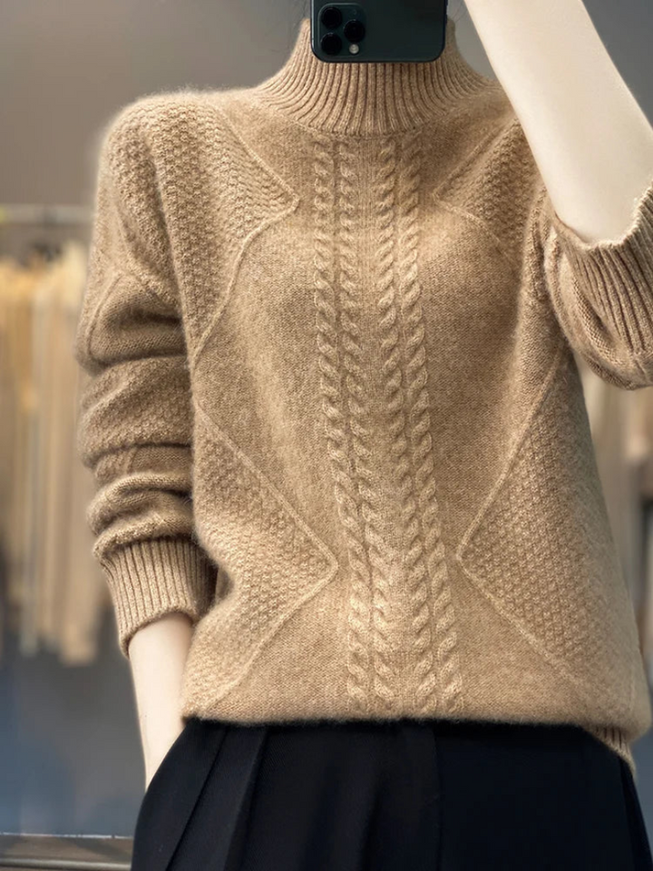 Women's Cashmere Turtleneck Jumper – Soft Roll-Neck Knit – view 7