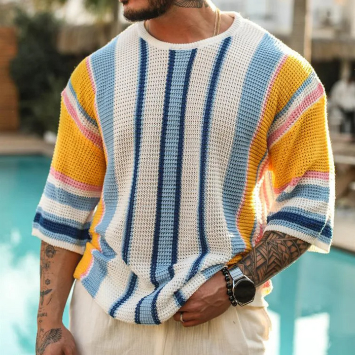 Men's Riviera Striped Open-Knit Top – Relaxed Resort Style – view 2