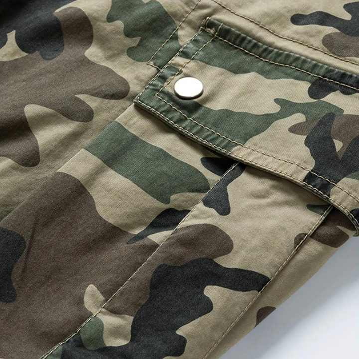 Men's Cotton Camo Cargo Shorts – Drawstring Outdoor Shorts – view 7