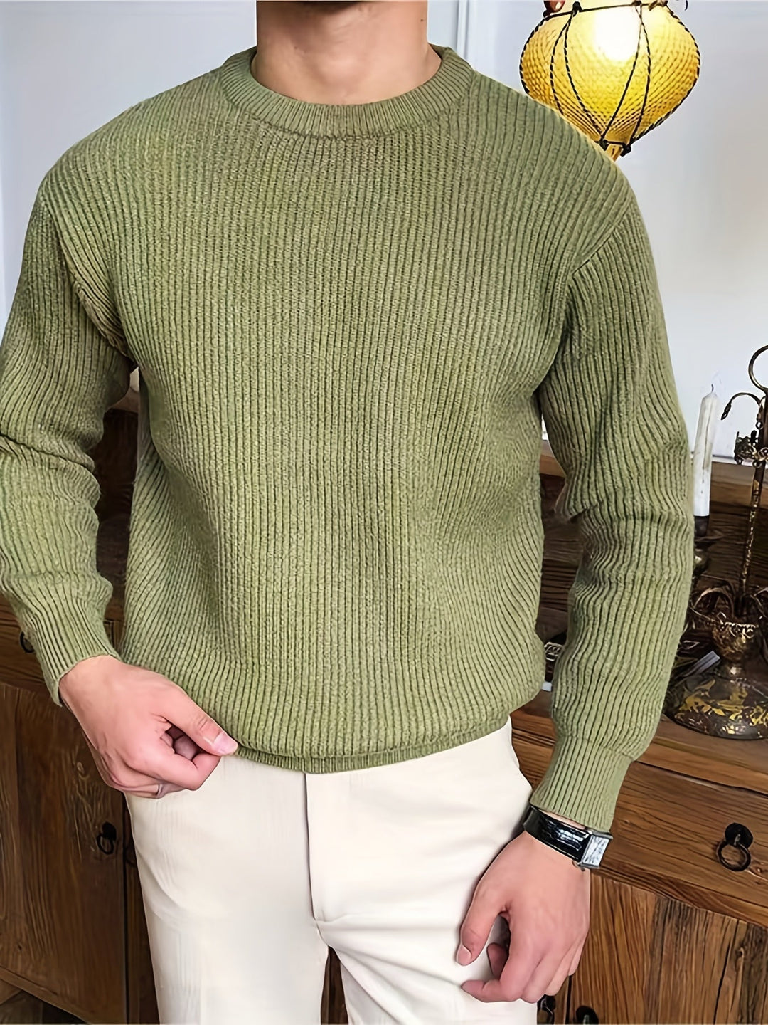 Milan Men's Crew Neck Knit Jumper – Soft Everyday Knitwear – view 10