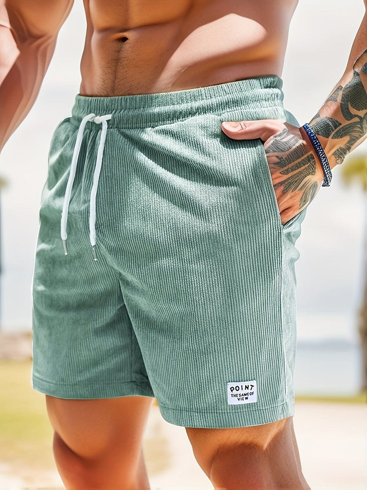 Men's Lightweight Casual Shorts – Breathable Drawstring Comfort – Green