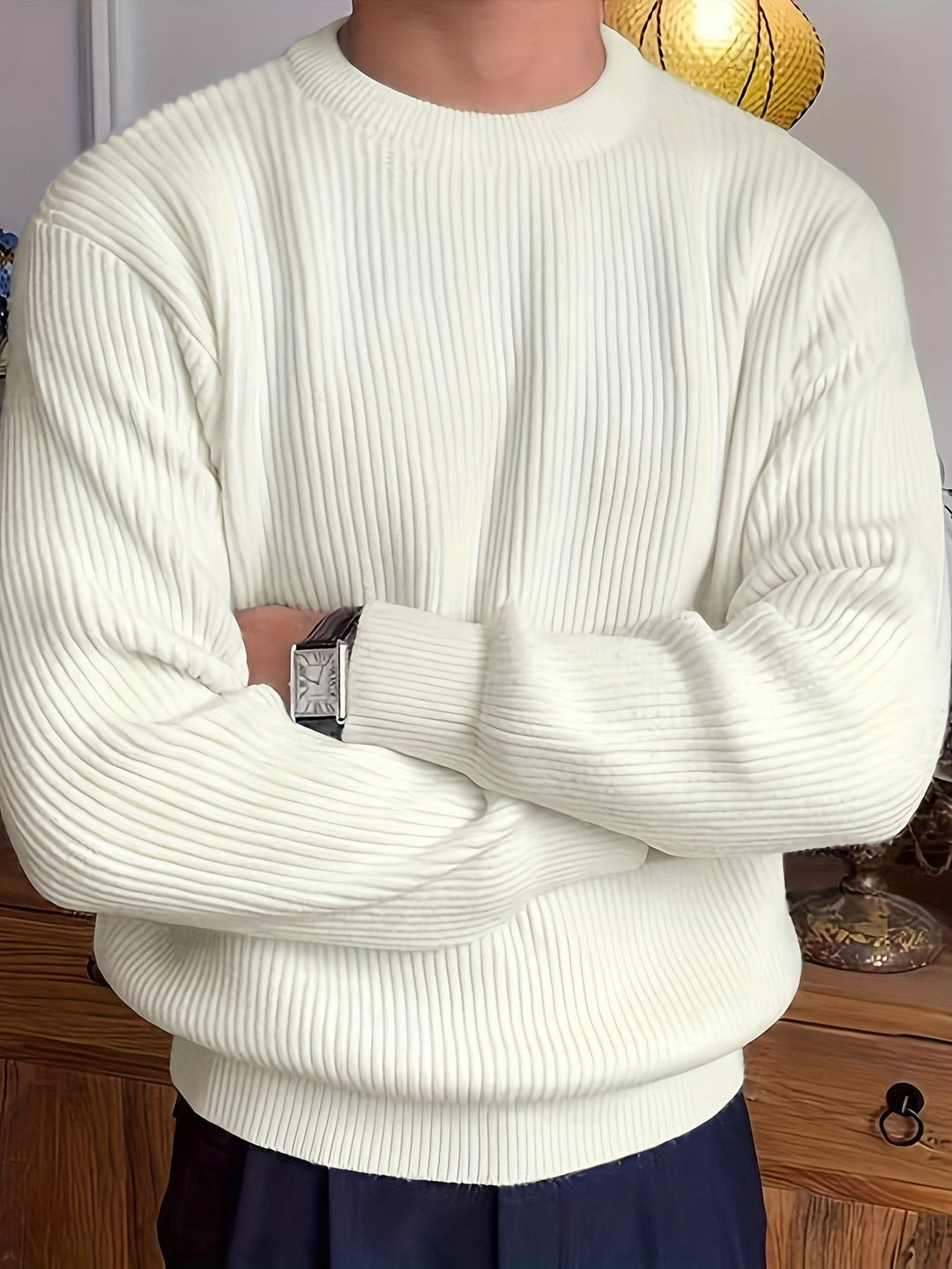 Milan Men's Crew Neck Knit Jumper – Soft Everyday Knitwear – view 5