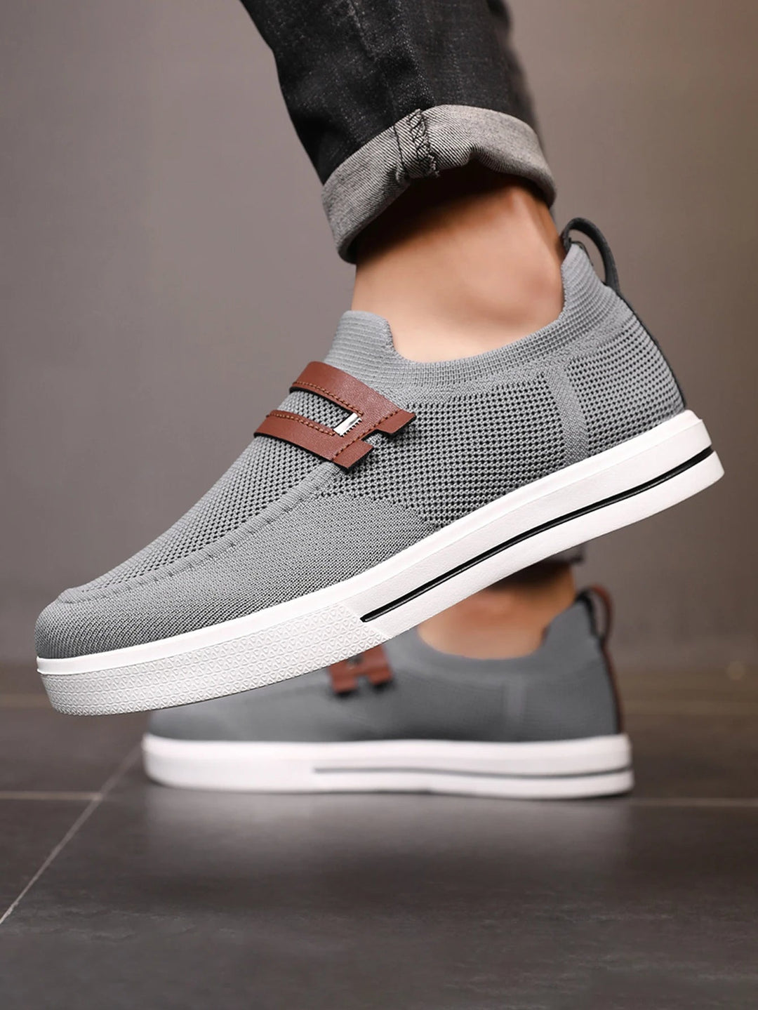 Men's Knit Slip-On Trainers – Lightweight Everyday Comfort – view 3