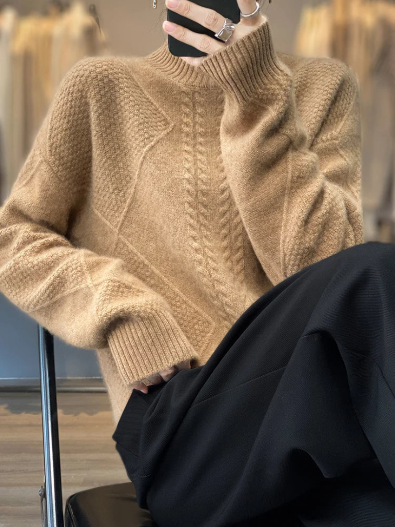 Women's Cashmere Turtleneck Jumper – Soft Roll-Neck Knit – view 8