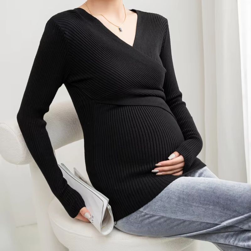 Women's Soft Knit Maternity & Nursing Jumper – Stretch Comfort – view 8