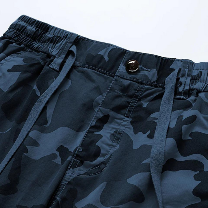 Men's Cotton Camo Cargo Shorts – Drawstring Outdoor Shorts – view 8