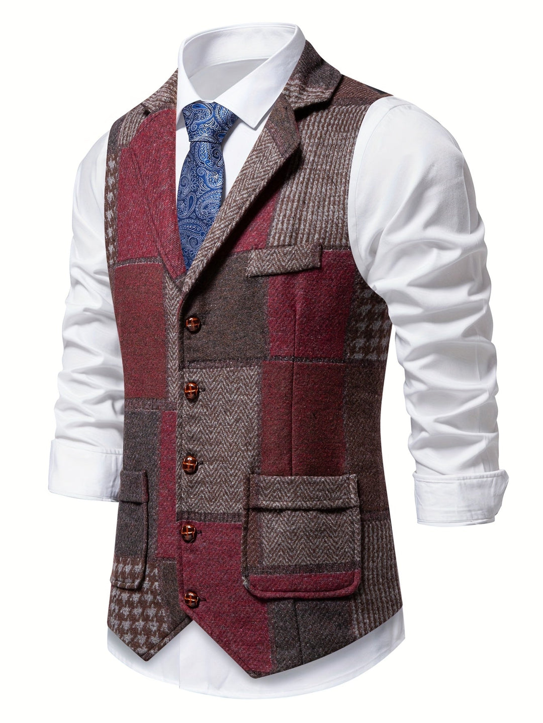 Men's Heritage Tweed Gilet – Herringbone Waistcoat for Smart Occasions – view 7