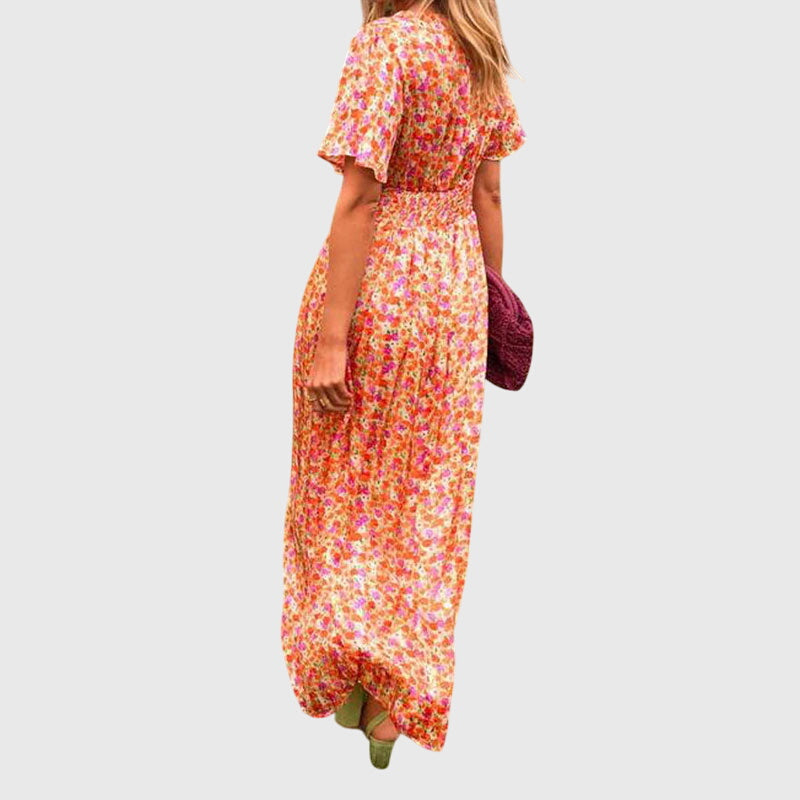 Women's Floral V-Neck Summer Dress - Breezy & Elegant