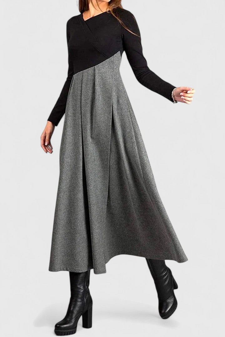 Women's Elegant Long Sleeve Maxi Dress - Perfect for Evening Events