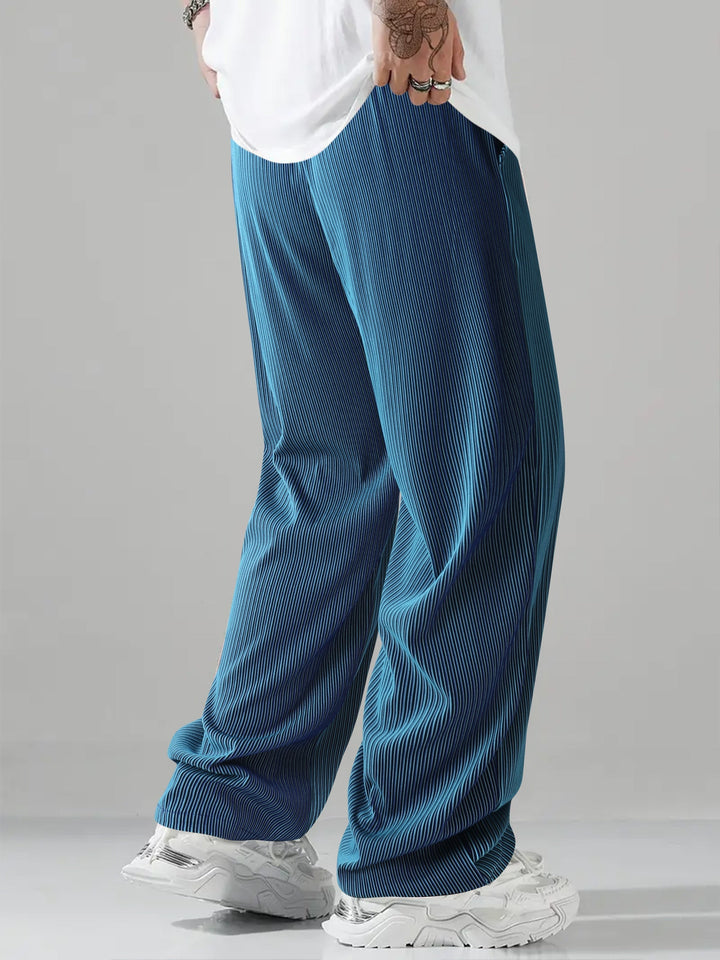 Men's Lightweight Striped Trousers – Straight-Leg Drawstring – view 5