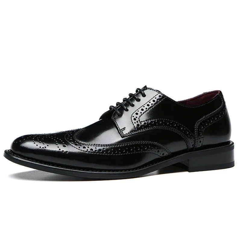 Men's Perforated Leather Oxford Shoes – Formal Brogue Detailing – view 5