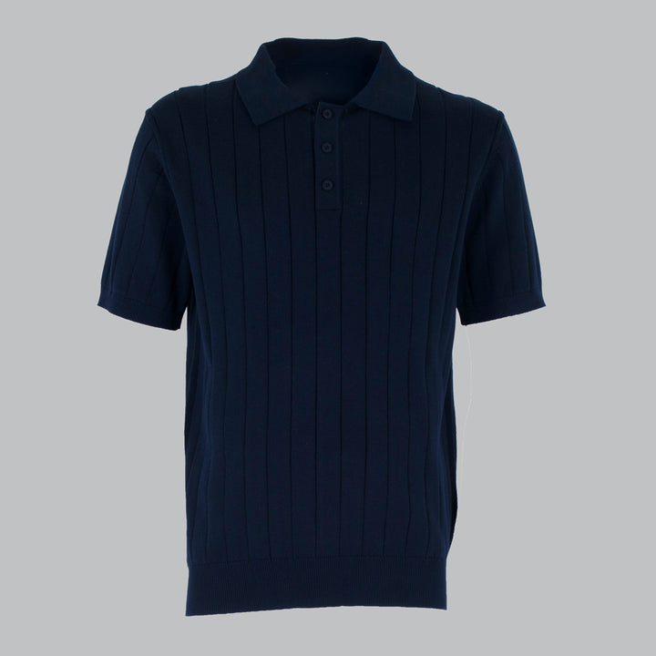 Men's Cotton Crepe Knit Polo Shirt – Revere Collar Summer Knit – view 3
