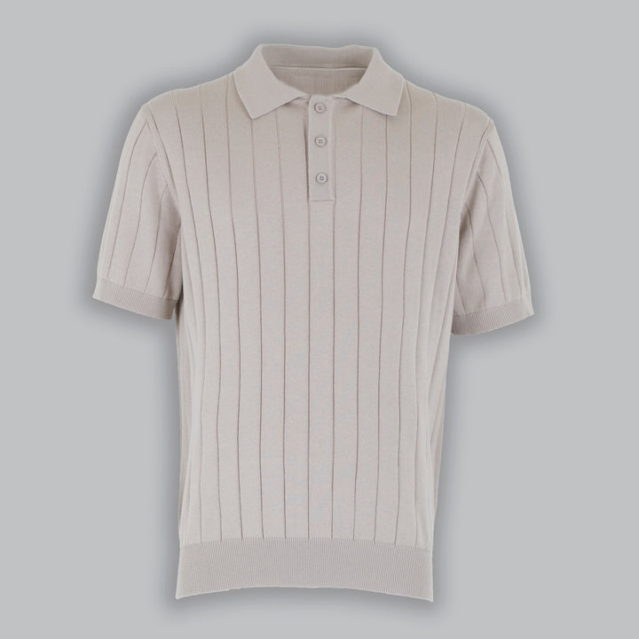 Men's Cotton Crepe Knit Polo Shirt – Revere Collar Summer Knit – view 4