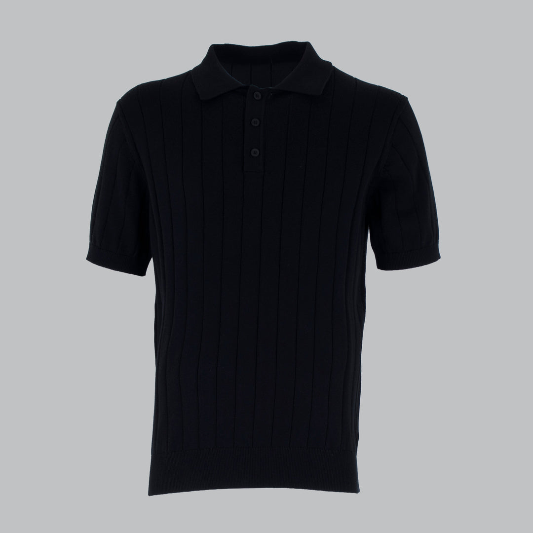 Men's Cotton Crepe Knit Polo Shirt – Revere Collar Summer Knit – view 9