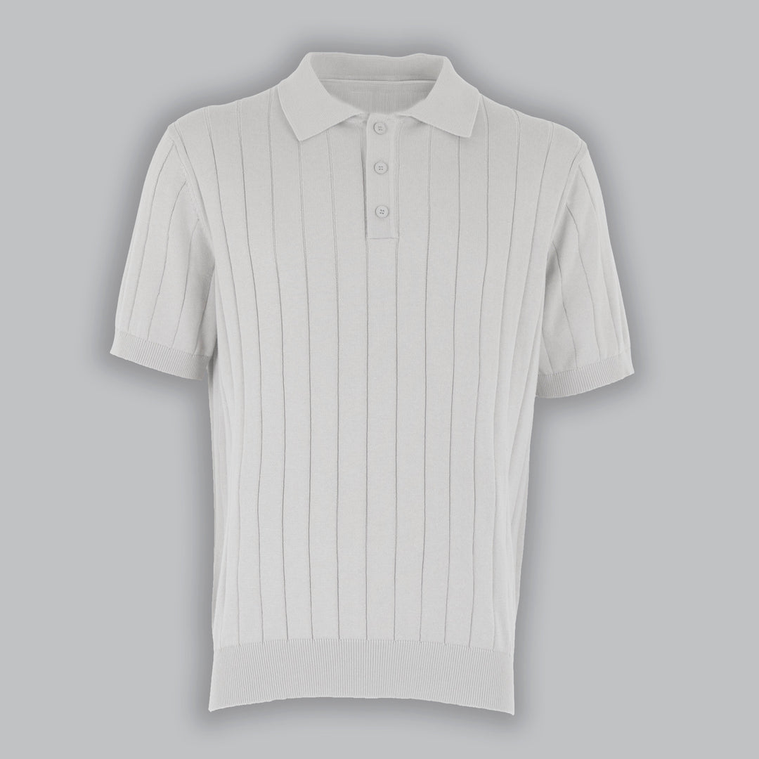 Men's Cotton Crepe Knit Polo Shirt – Revere Collar Summer Knit – view 2