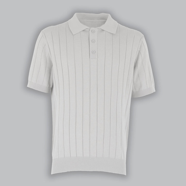 Men's Cotton Crepe Knit Polo Shirt – Revere Collar Summer Knit – view 2