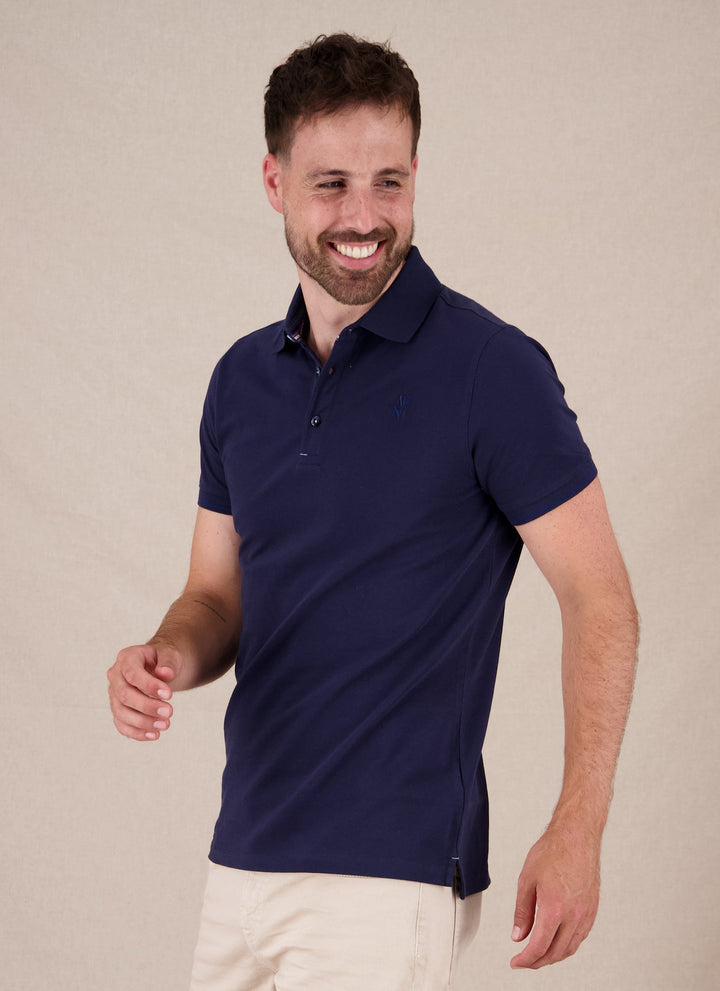 Men's Garment-Dyed Cotton Polo Shirt – Soft Washed Colours