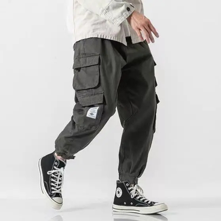 Men's Heavyweight Cotton Cargo Joggers – Tapered Utility Trousers – view 5