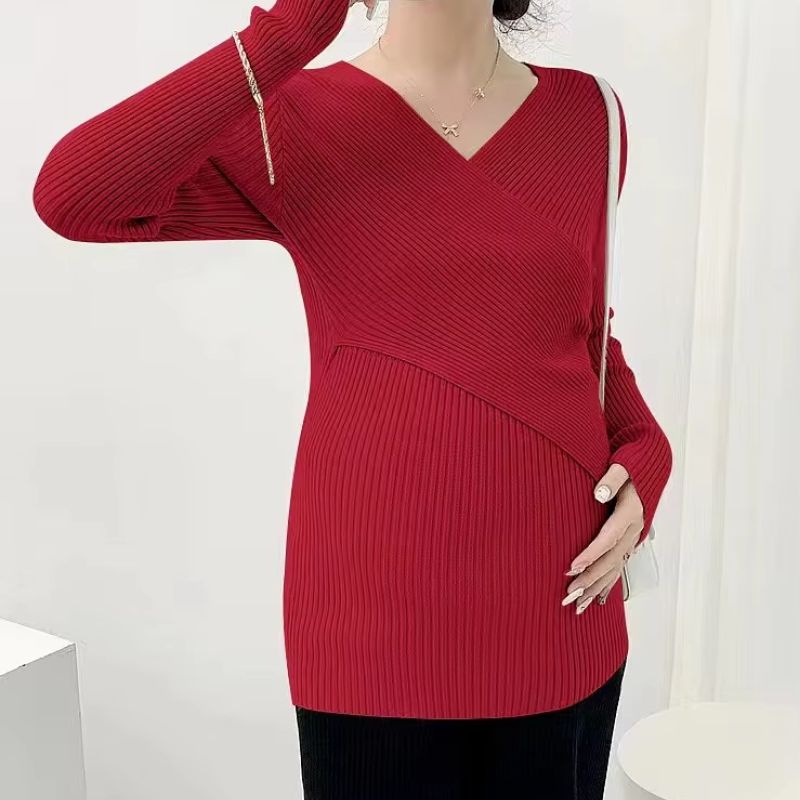 Women's Soft Knit Maternity & Nursing Jumper – Stretch Comfort – view 9