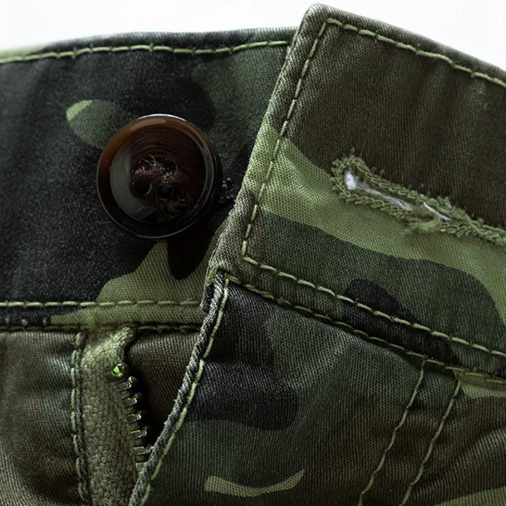 Men's Cotton Camo Cargo Shorts – Drawstring Outdoor Shorts – view 9