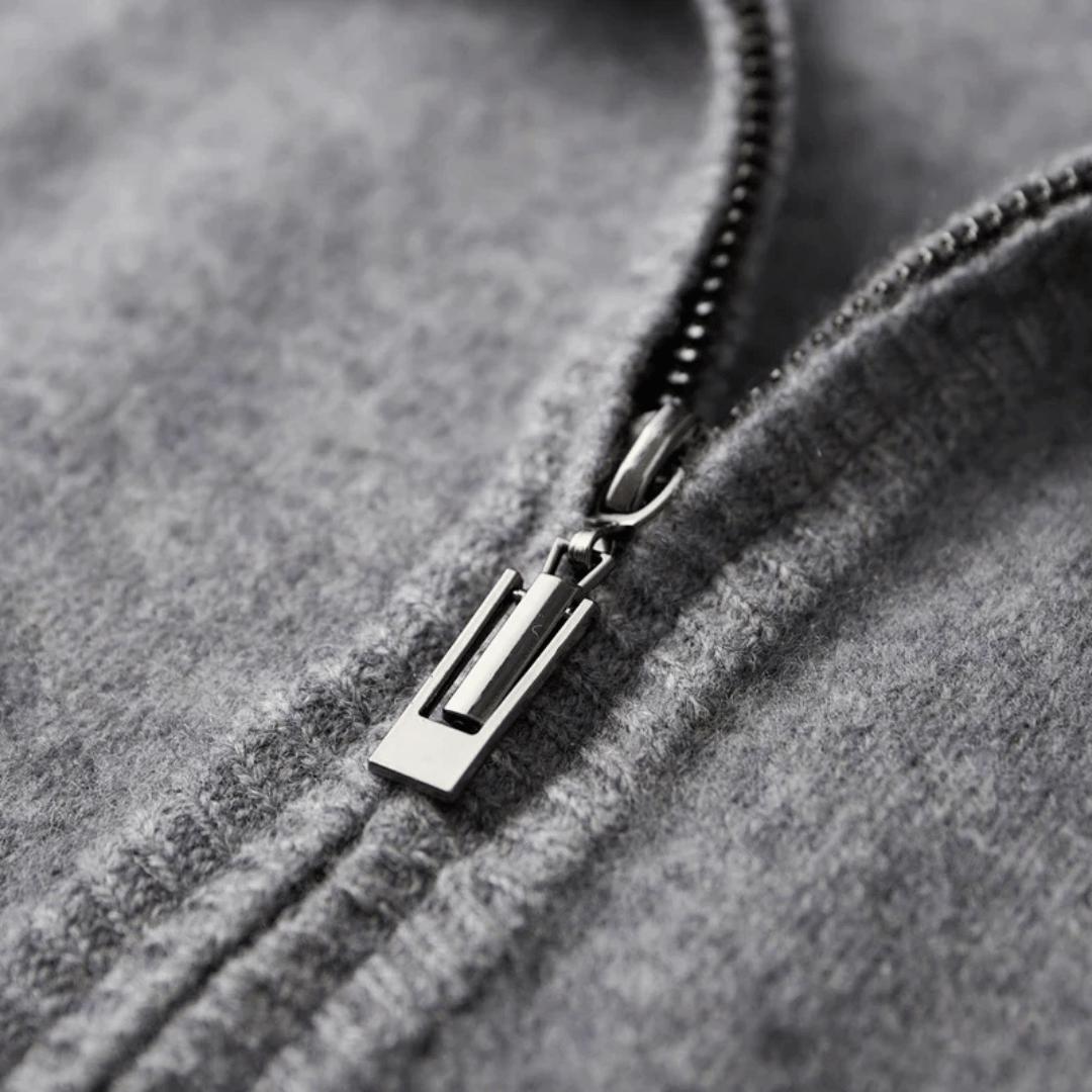 Men's Cashmere Zip Cardigan – Ashford Fine Knit Layer – view 6