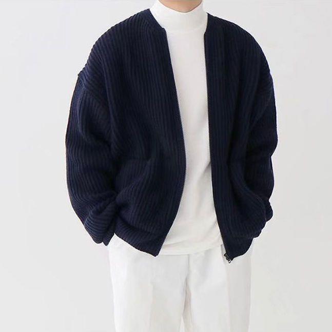 Men's Textured Knit Cardigan – Classic Smart Casual Layering – view 8