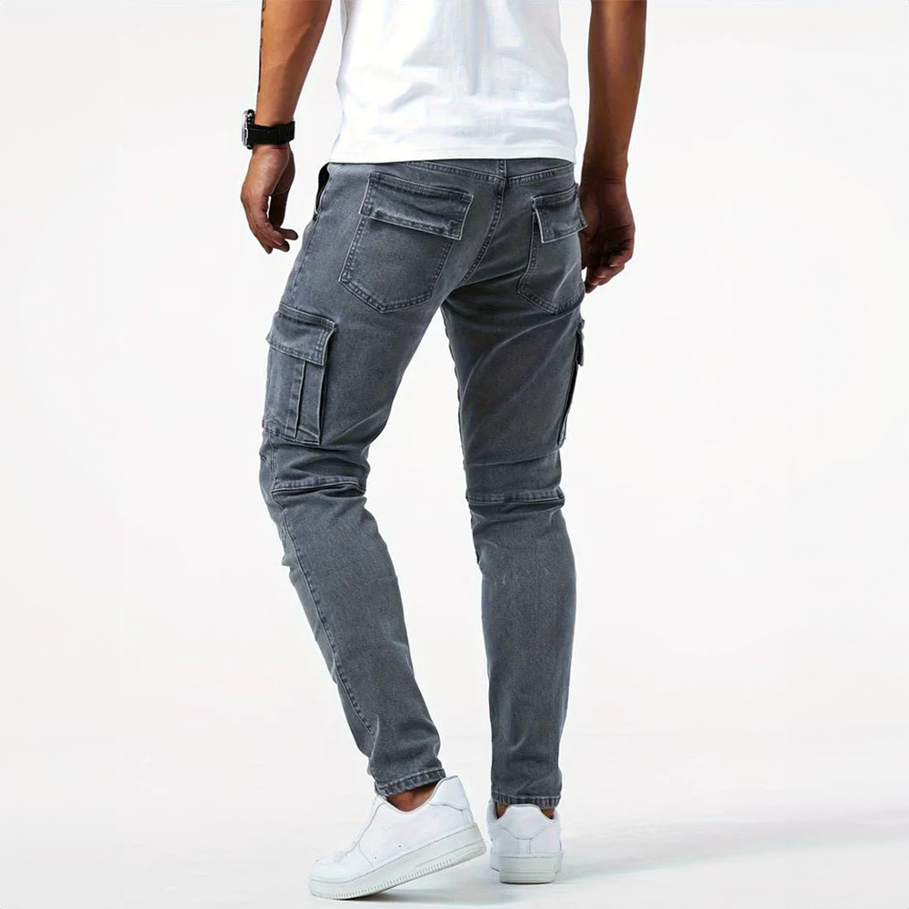 Men's Urban Stretch Denim Cargo Jeans – Relaxed Street Style – view 3