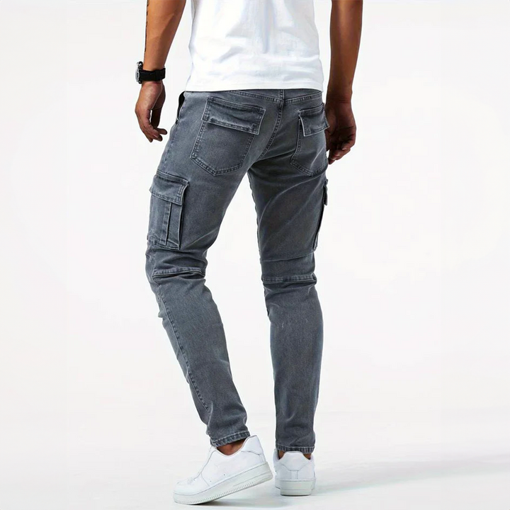 Men's Urban Stretch Denim Cargo Jeans – Relaxed Street Style – view 3